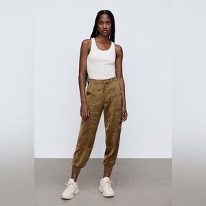 🫒 NWT! ZARA Satin Baggy Cargo Jogger
Pants